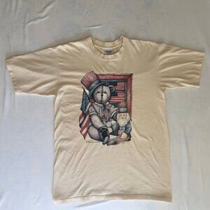 Vintage American Uncle Sam & Burt Teddy Bear T-Shirt